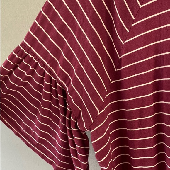 Chaps Burgundy Striped Blouse - Picture 8 of 12
